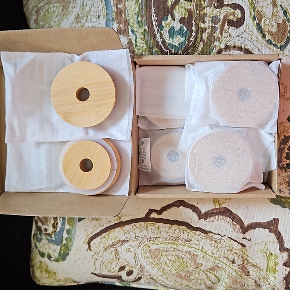 Bamboo Mason jar lids NEW - Picture 2 of 5